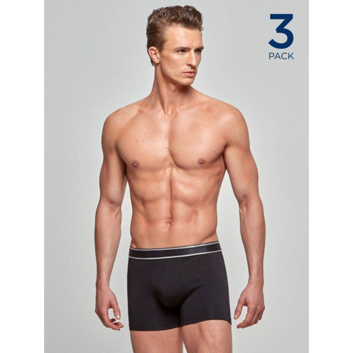 IMPETUS 3 PACK BOXERS COTTON STRETCH REF.: P230021 ΜΑΥΡ0-ΓΚΡΙ ΑΝΘΡΑΚΙ-ΜΠΛΕ F93
