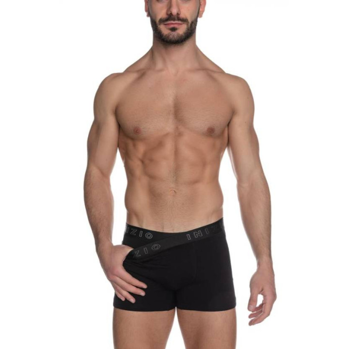 INIZIO ΑΝΔΡΙΚΟ BOXER 2 TEM ΜΕ ΕΞΩΤΕΡΙΚΟ MAT ΛΑΣΤΙΧΟ ΜΑΥΡΟ-ΑΣΗΜΙ ΜΑΥΡΟ-ΑΝΘΡΑΚΙ 4441-1