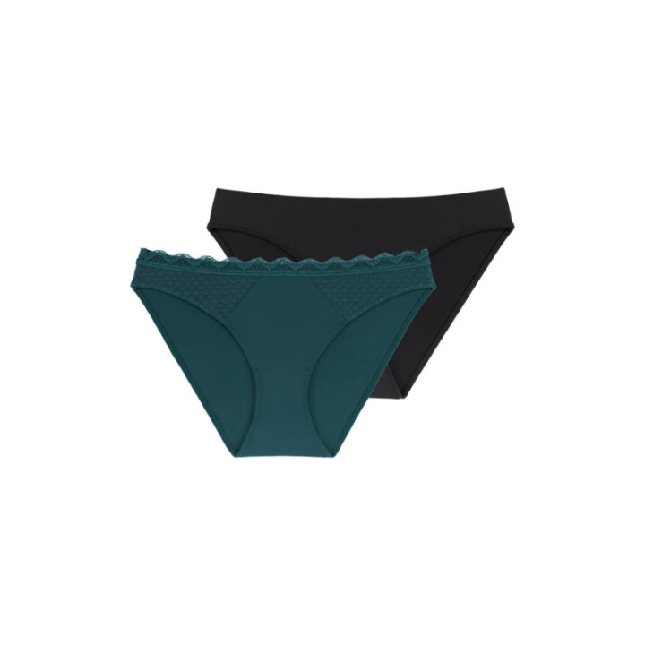 DORINA ΓΥΝΑΙΚΕΙΟ SLIP AIDAN-2PP BRIEF FXBF0014ME020-2X0311 GREEN/BLACK