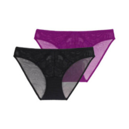DORINA CLARISE-2PP BRIEF Γυναίκειο Slip Black/Fuchsia FXBF0007LA100-2X0315