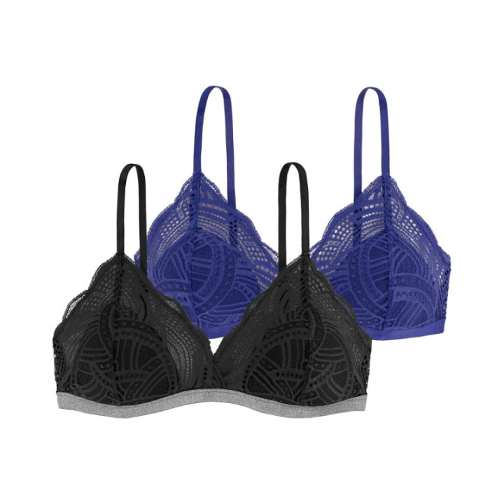 DORINA STELLA-2PP Γυναικεία Bralette με ελαφρά ενίσχυση FXBR0012LA103-2X0312 Black/Blue