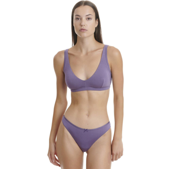 Walk Brazilian σλιπ από bamboo και δαντέλα Μωβ W2043_55