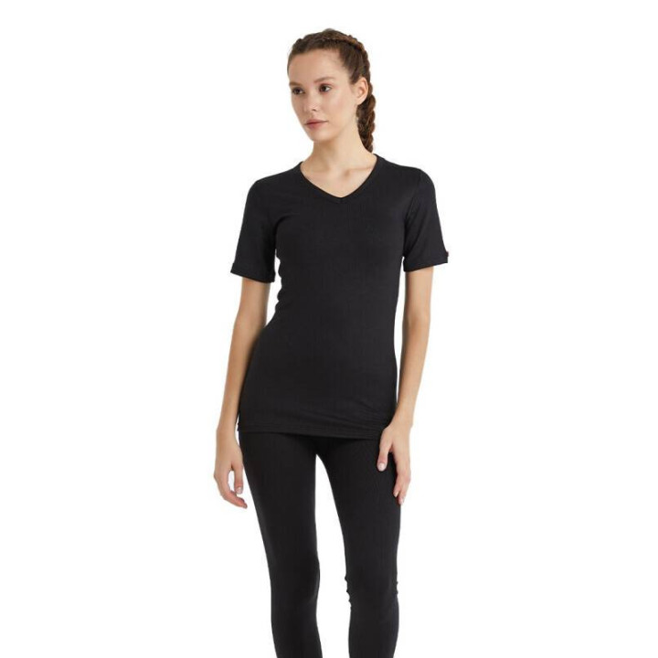 BLackspade Unisex Ισοθερμική Φανέλα με λαιμό V, με Κοντό Μανίκι Μαύρο-Λευκό1263
