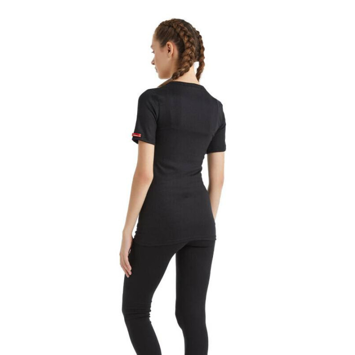 BLackspade Unisex Ισοθερμική Φανέλα με λαιμό V, με Κοντό Μανίκι Μαύρο-Λευκό1263