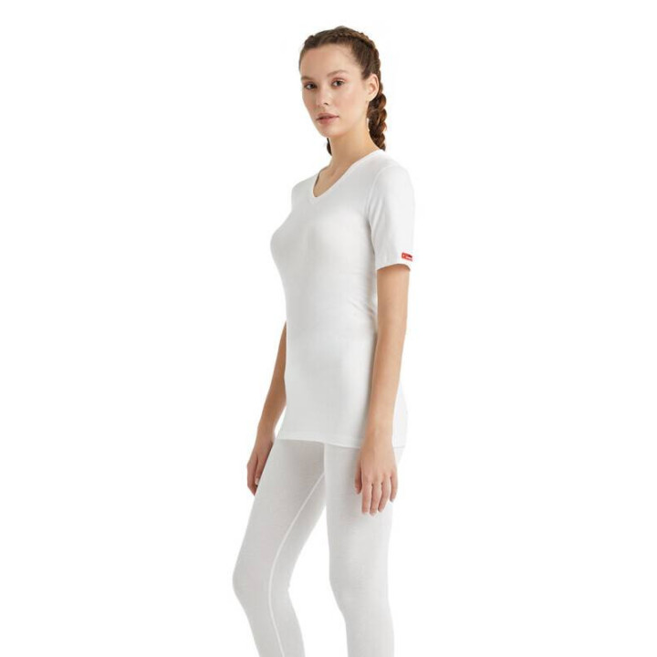 BLackspade Unisex Ισοθερμική Φανέλα με λαιμό V, με Κοντό Μανίκι Μαύρο-Λευκό1263