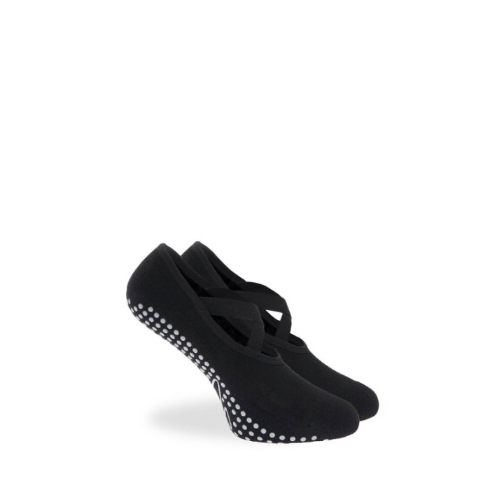 WALK Κάλτσες Γιόγκα - Pilates με σταυρωτά λάστιχα & αντιολισθητικό πάτο Μαύρο W145-1_02