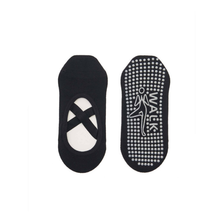 WALK Κάλτσες Γιόγκα - Pilates με σταυρωτά λάστιχα & αντιολισθητικό πάτο Μαύρο W145-1_02