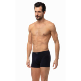 MINERVA Sporties Βαμβακερό Ανδρικό Boxer με Εσωτερικό Λάστιχο 90-29303 2 τμχ 96%COTTON + 4%ΕLASTAN Λευκό-Μαύρο