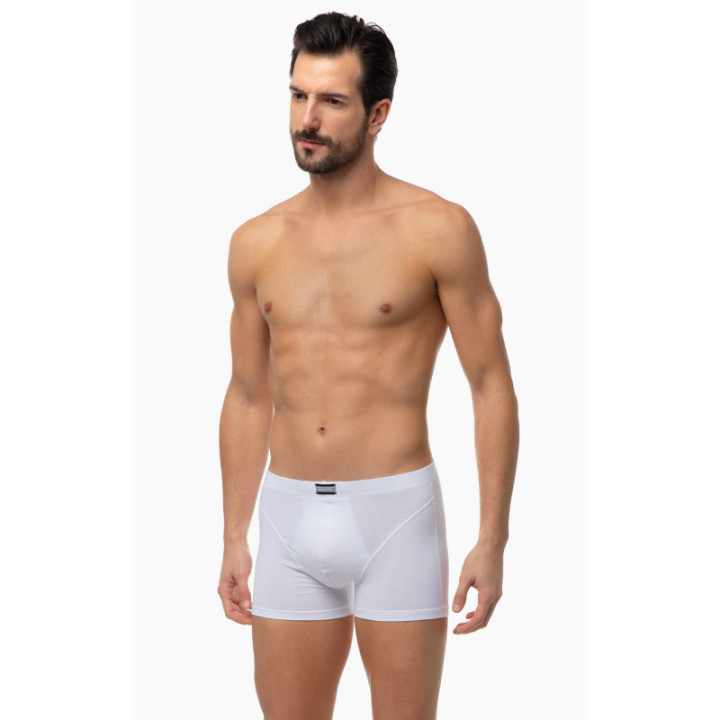 MINERVA Sporties Βαμβακερό Ανδρικό Boxer με Εσωτερικό Λάστιχο 90-29303 2 τμχ 96%COTTON + 4%ΕLASTAN Λευκό-Μαύρο