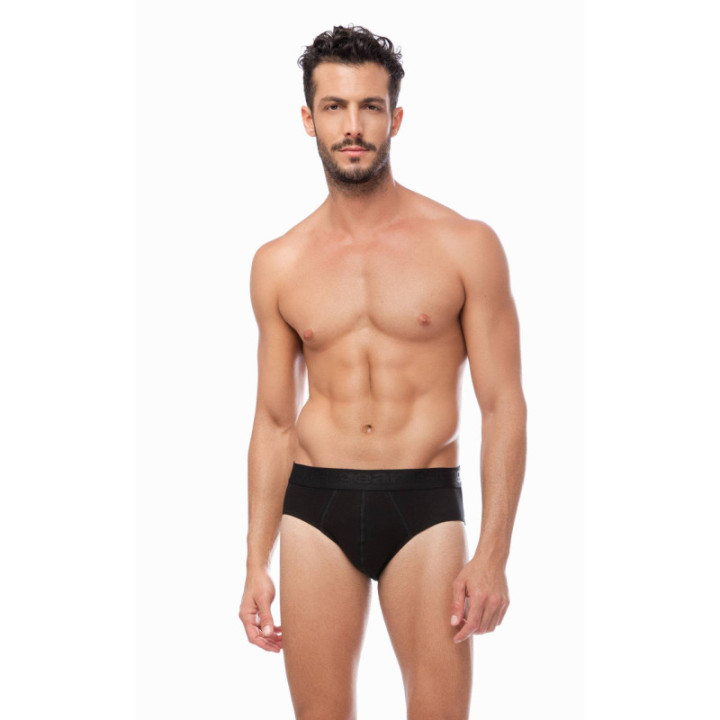 MINERVA Mengear Basic Ανδρικό Mini Brief Βαμβακερό Σλιπ με Εξωτερικό Λάστιχο 2 τμχ 90-20521 95%ΒΑΜΒΑΚΙ-5%ΕΛΑΣΤΑΝ Λευκό-Μαύρο