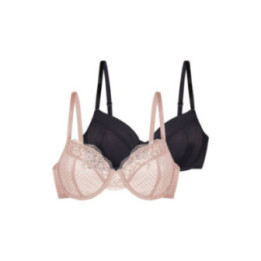 DORINA ΣΟΥΤΙΕΝ SIERRA-2ΤΕΜ WIRED BRA FULL CUP Ε-F ΜΕ ΜΠΑΝΕΛΑ ΧΩΡΙΣ ΕΝΙΣΧΥΣΗ FXWB0048LA132-2X0206 PINK/BLACK