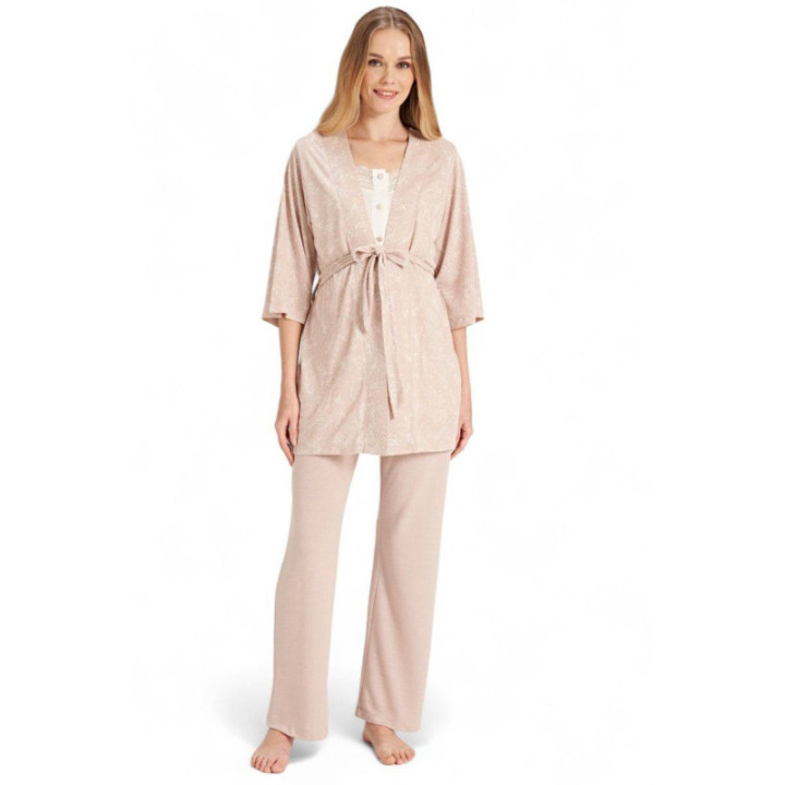 FEYZA SET ΠΙΤΖΑΜΑ ΕΓΚΥΜΟΣΥΝΗΣ ΜΕ ΡΟΜΠΑ EXTRA SOFT  FZA5075