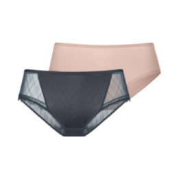 DORINA IMANI-2TEM. Γυναίκειο Slip HIPSTER CLASSIC FXHI0030ME022-2X0367 Grey/Beige
