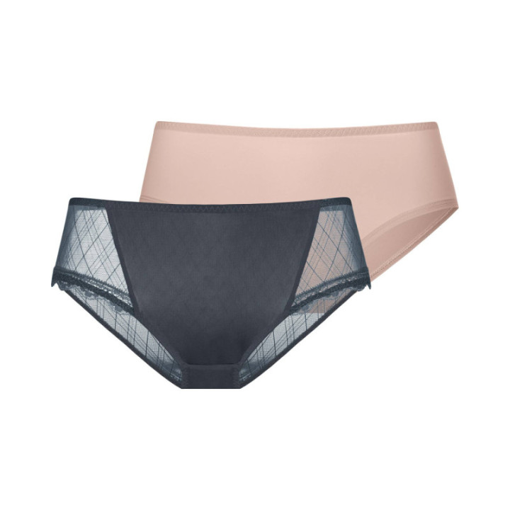 DORINA IMANI-2TEM. Γυναίκειο Slip HIPSTER CLASSIC FXHI0030ME022-2X0367 Grey/Beige