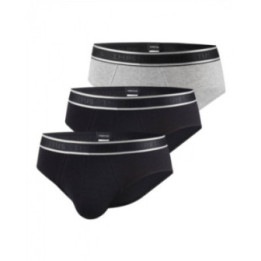 IMPETUS 3 PACK BRIEFS-SLIP COTTON STRETCH REF.: P030021 2 ΜΑΥΡΟ 1 ΓΚΡΙ ANOIXTO P01