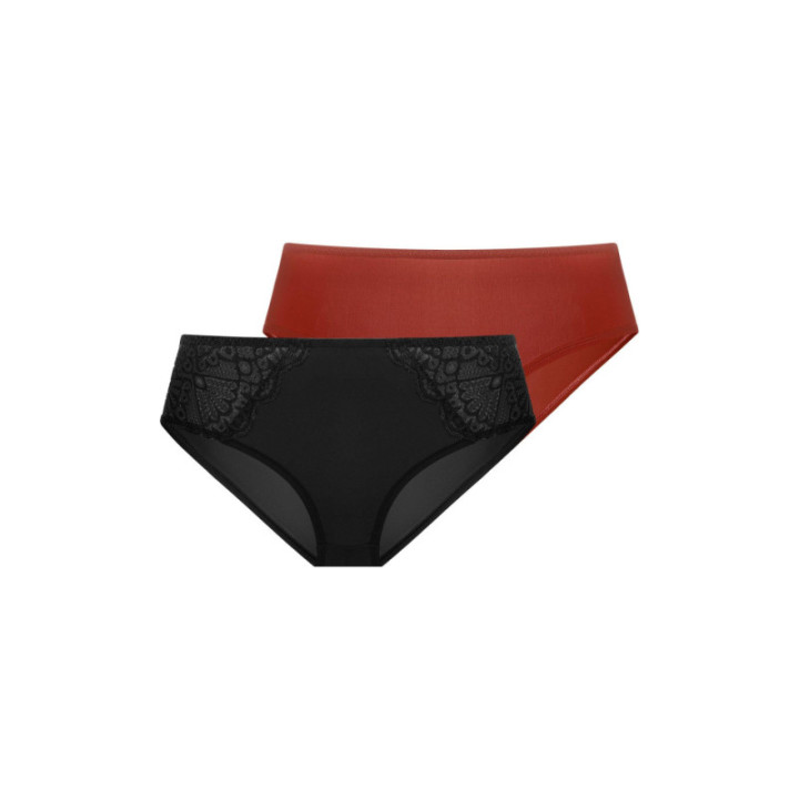 DORINA LORENA-2TEM. ΓΥΝΑΙΚΕΙΟ ΣΛΙΠ HIPSTER CLASSIC FXHI0001LA087-2X0402 BLACK/CORAL