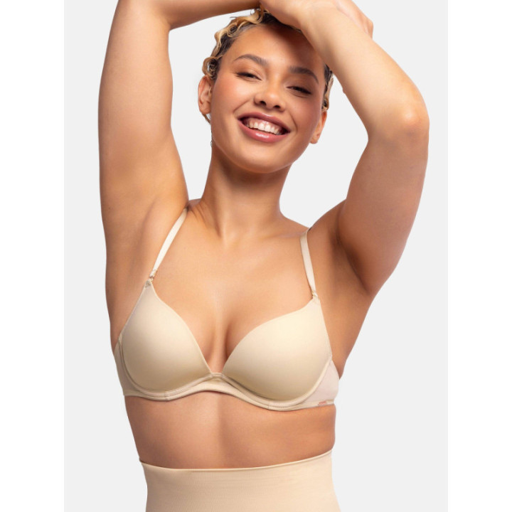 DORINA MICHELLE SOLUTION ΠΟΛΥΜΟΡΦΙΚΟ PLUNGE 3/4 CUP B-C | PUSH UP | WITH WIRE | REMOVABLE STRAPS FXPG0042MI121-BE0001 BEIGE