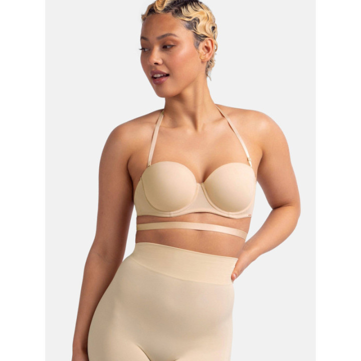 DORINA MICHELLE/SOLUTION ΓΥΝΑΙΚΕΙΟ ΣΟΥΤΙΕΝ STRAPLESS ΠΟΛΥΜΟΦΡΙΚΟ 3/4 CUP Β-D-Ε | LIGHT PADDED FXBA0012MI121-BE0001 BEIGE