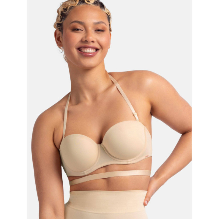 DORINA MICHELLE/SOLUTION ΓΥΝΑΙΚΕΙΟ ΣΟΥΤΙΕΝ STRAPLESS ΠΟΛΥΜΟΦΡΙΚΟ 3/4 CUP Β-D-Ε | LIGHT PADDED FXBA0012MI121-BE0001 BEIGE