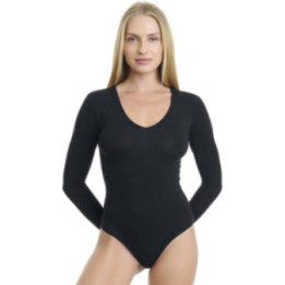 Walk Γυναικείο Μακρυμάνικο κορμάκι V-neck από bamboo