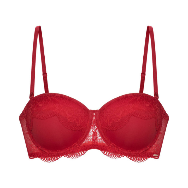 DORINA ZELINA Γυναικείο Σουτιέν Strapless με μπανέλα και ελαφρά ενίσχυση Cup B-D κόκκινο FXBA0010LA163-RD0035