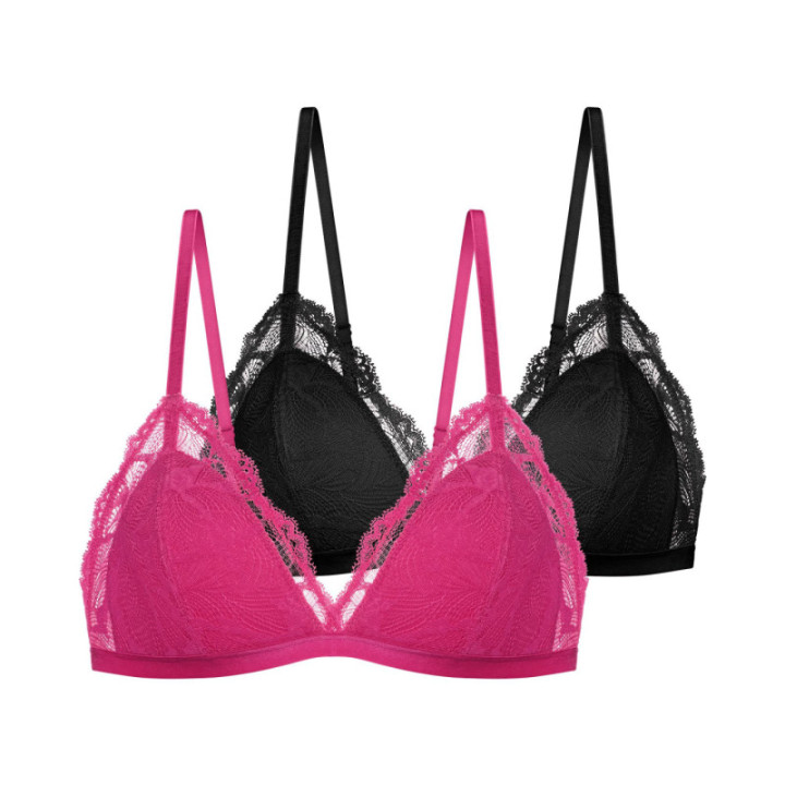 DORINA KISHA-2TEM. Γυναικεία Bralette με ελαφρά ενίσχυση FXBR0012LA166-2X0395 Pink/Black