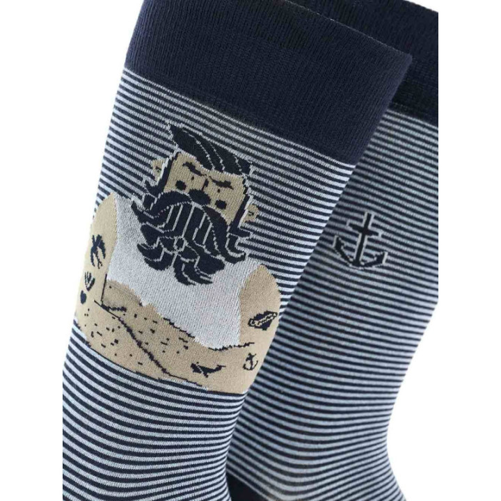 WALK Ανδρικές Κάλτσες από bamboo με σχέδιο sailor Μπλε σκούρο W304-44_75