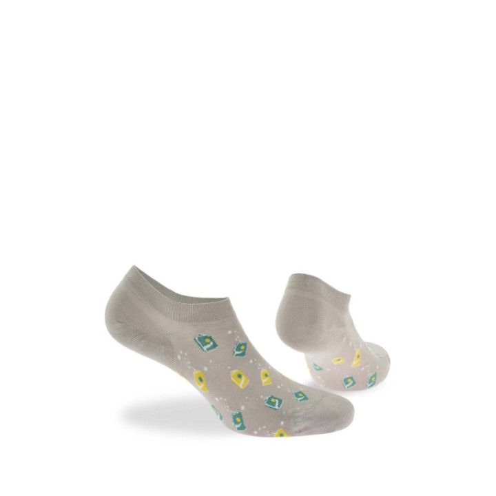 WALK Sneaker Ανδρικές κάλτσες από bamboo με σχέδιο soft drinks Γκρι ανοικτό W325-11_13