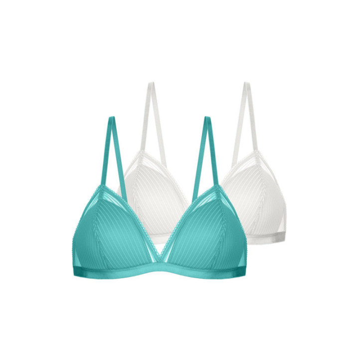 DORINA LAMINA-2TEM BRALETTE FULL CUP | LIGHT PADDED | WIRELESS FXBR0048LA077-2X0431 GREEN/IVORY