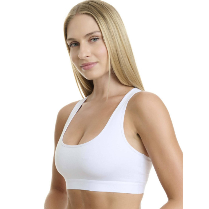 Walk Βαμβακερό bralette με λάστιχο και φαρδιά τιράντα  W2251-1