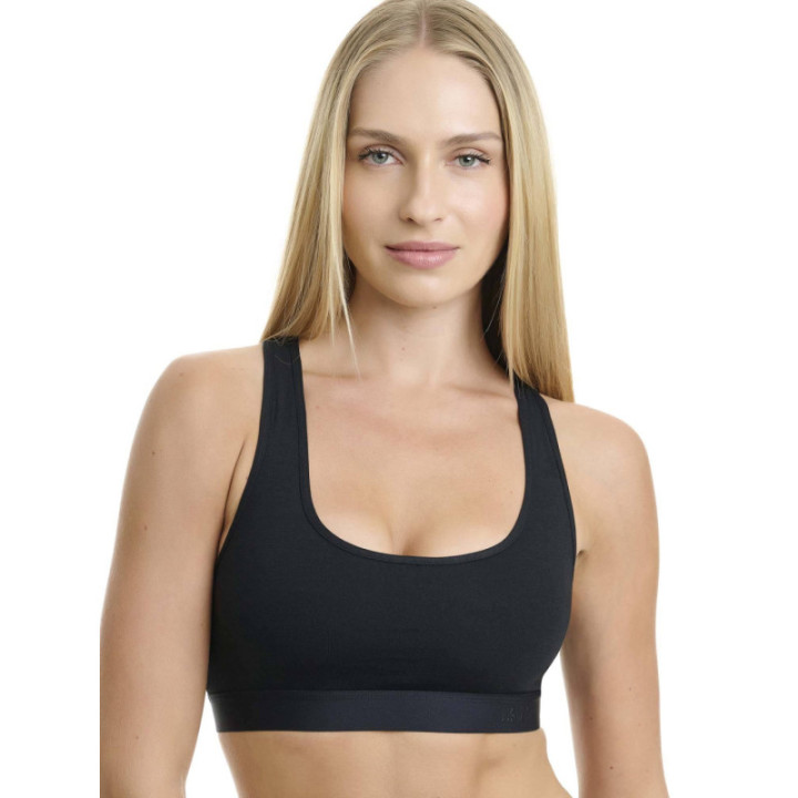 Walk Βαμβακερό bralette με λάστιχο και φαρδιά τιράντα  W2251-1