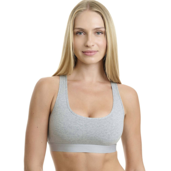 Walk Βαμβακερό bralette με λάστιχο και φαρδιά τιράντα  W2251-1