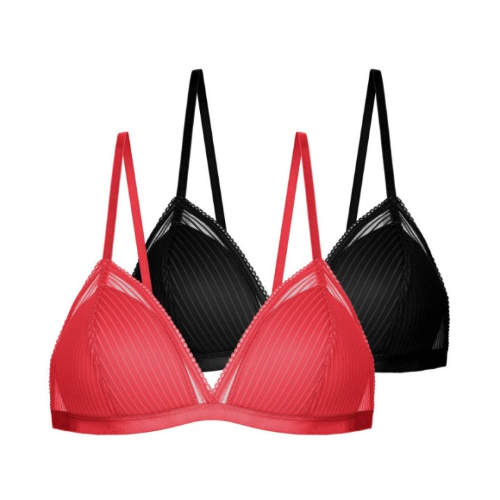 DORINA LAMINA-2ΤΕΜ ΓΥΜΝΑΙΚΕΙΑ BRALETTE FULL CUP | ΕΛΑΦΡΑ ΕΝΙΣΧΥΣΗ | WIRELESS FXBR0048LA077-2X0464 CORAIL/NOIR
