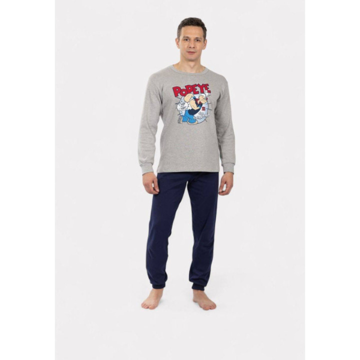 Nina Club Πιτζάμα ανδρική Popeye NCM26704 Γκρι AW2025-26