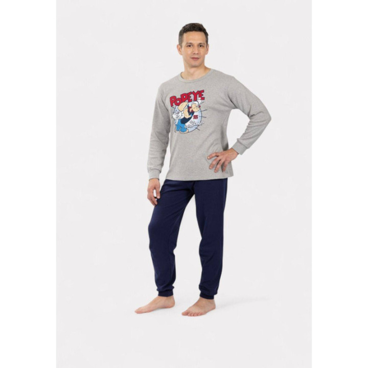 Nina Club Πιτζάμα ανδρική Popeye NCM26704 Γκρι AW2025-26