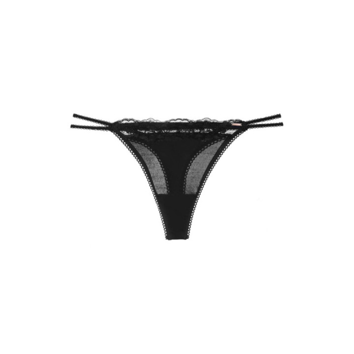 Dorina Shiny Γυναικειο Slip micro with lace trim FXST0054MI127-BK0001 Μαύρο