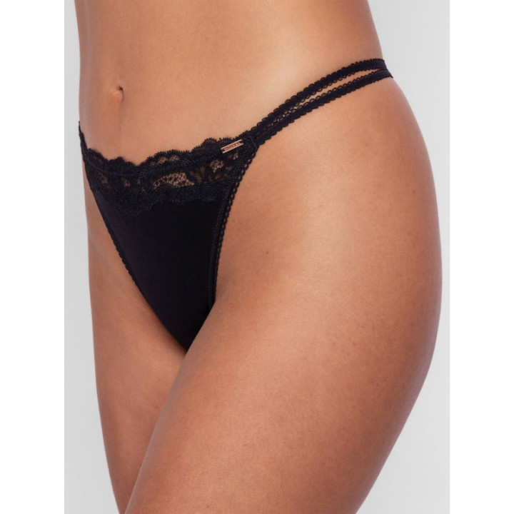 Dorina Shiny Γυναικειο Slip micro with lace trim FXST0054MI127-BK0001 Μαύρο