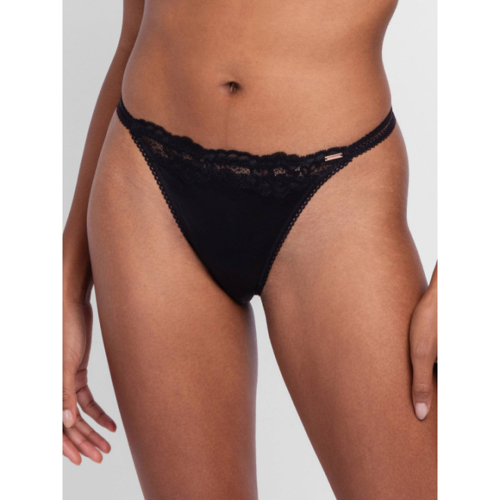 Dorina Shiny Γυναικειο Slip micro with lace trim FXST0054MI127-BK0001 Μαύρο