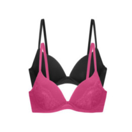 Dorina WILLA Γυναικείο Σουτιέν 2τεμ. PUSH UP PLUNGE BRA Cup-B FXPG0007LA182-2X0491 PINK/BLACK