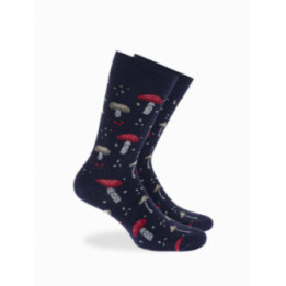 Walk Κάλτσες από bamboo με σχέδιο mushrooms Μπλε σκούρο W304-47_75