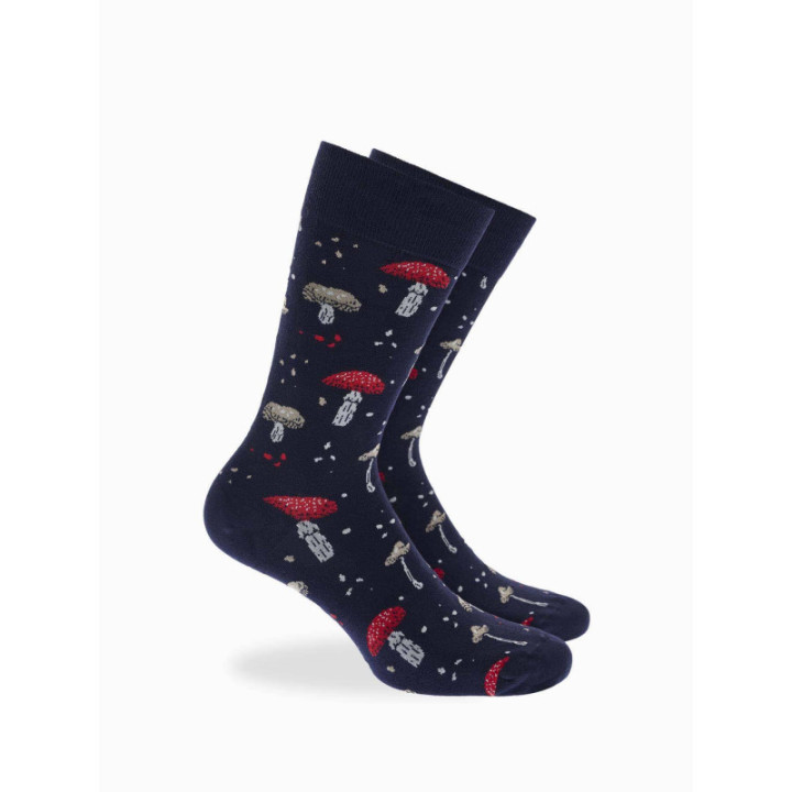 Walk Κάλτσες από bamboo με σχέδιο mushrooms Μπλε σκούρο W304-47_75