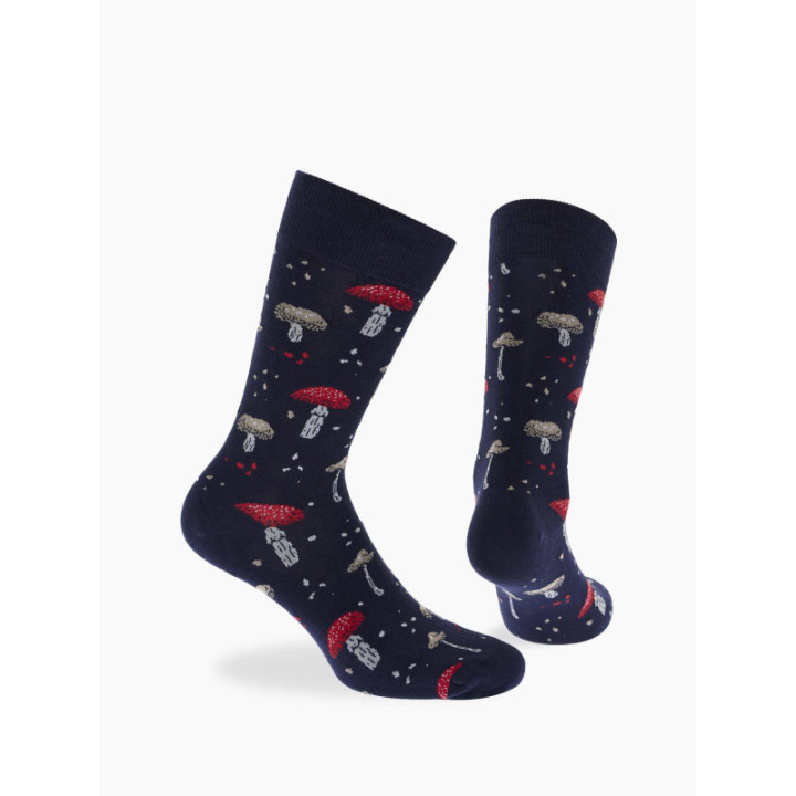 Walk Κάλτσες από bamboo με σχέδιο mushrooms Μπλε σκούρο W304-47_75