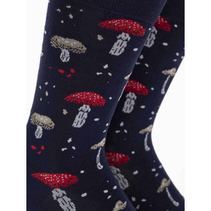Walk Κάλτσες από bamboo με σχέδιο mushrooms Μπλε σκούρο W304-47_75