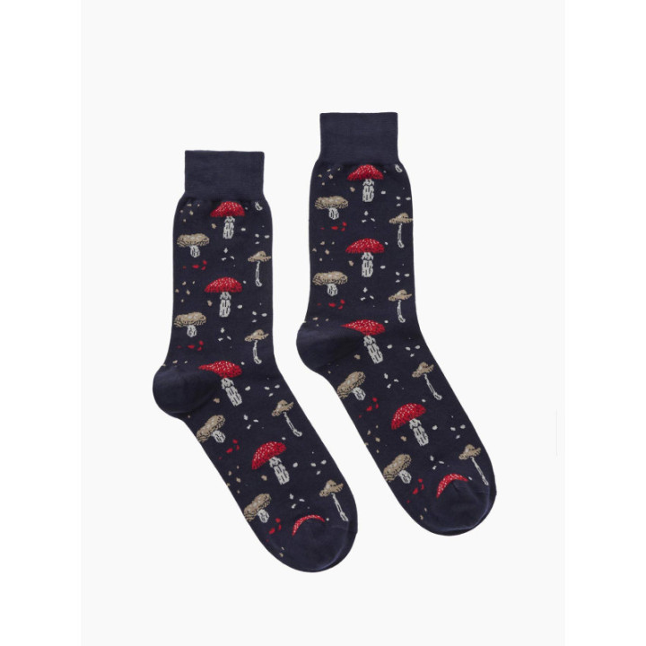 Walk Κάλτσες από bamboo με σχέδιο mushrooms Μπλε σκούρο W304-47_75