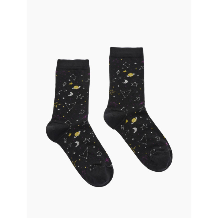 Walk Γυναικείες Κάλτσες από bamboo με σχέδιο galaxy Μαύρο W331-13_02