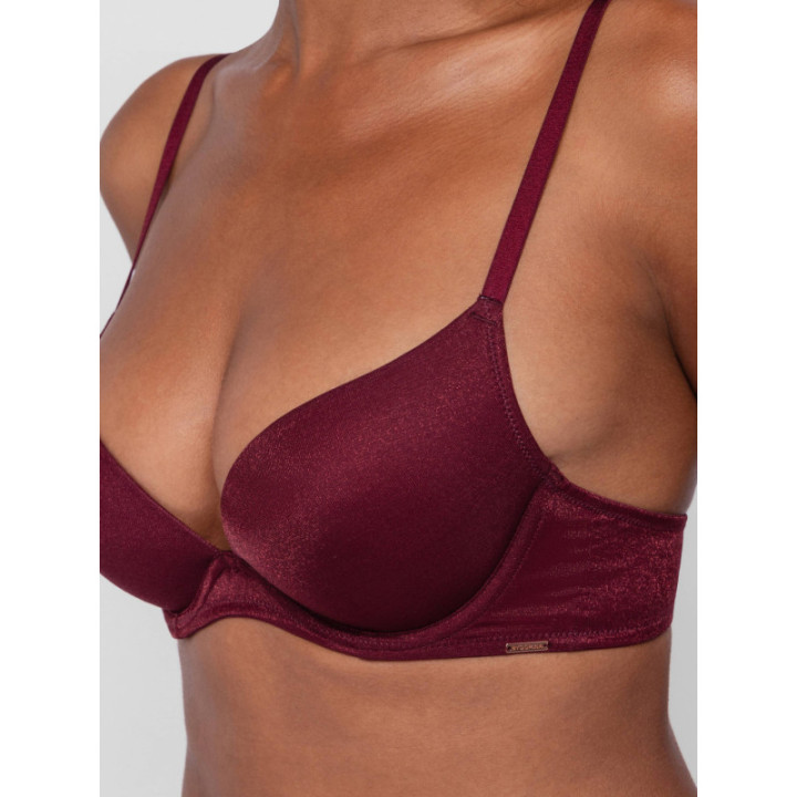 DORINA ORIGINS SHIMMER PUSH UP CUP B ΓΥΝΑΙΚΕΙΟ ΣΟΥΤΙΕΝ ΜΕ ΕΝΙΣΧΥΣΗ ΚΑΙ ΜΠΑΝΕΛΑ FXPG0058ME032-RD0030 BERRY NOIR
