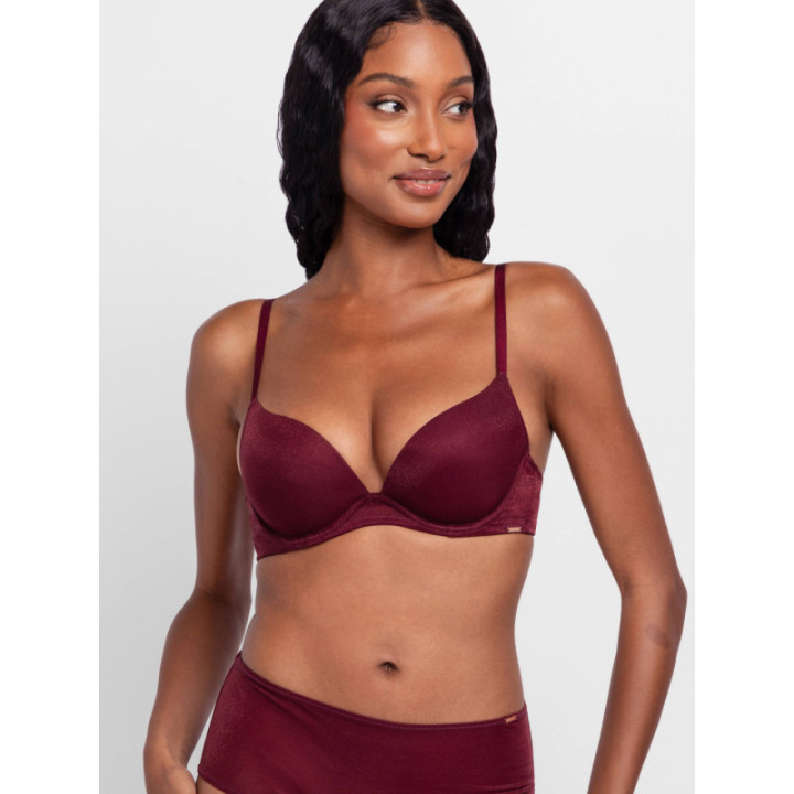DORINA ORIGINS SHIMMER PUSH UP CUP B ΓΥΝΑΙΚΕΙΟ ΣΟΥΤΙΕΝ ΜΕ ΕΝΙΣΧΥΣΗ ΚΑΙ ΜΠΑΝΕΛΑ FXPG0058ME032-RD0030 BERRY NOIR
