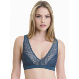Walk Γυναικείο Τριγωνικό bralette από δαντέλα Πετρόλ W2241_87