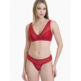 Walk Γυναικείο Brazilian σλιπ από δαντέλα Κόκκινο σκούρο W2049_44