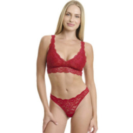 Walk Γυναικείο Brazilian σλιπ από δαντέλα και microfiber Κόκκινο σκούρο W2042_44